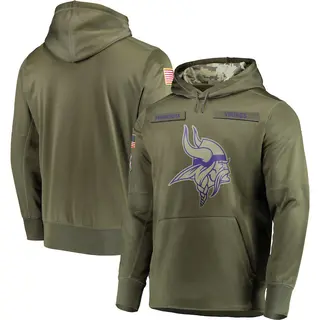 Minnesota Vikings Men's 2018 Salute to Service Sideline Therma Performance Pullover Hoodie - Olive