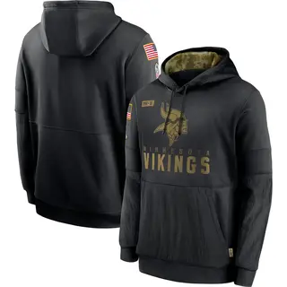 Minnesota Vikings Men's 2020 Salute to Service Sideline Performance Pullover Hoodie - Black