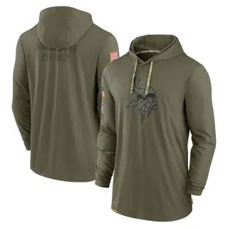 Minnesota Vikings Men's 2022 Salute to Service Tonal Pullover Hoodie - Olive