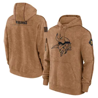 Minnesota Vikings Men's 2023 Salute to Service Club Pullover Hoodie - Brown