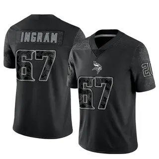 Minnesota Vikings Men's Ed Ingram Limited Reflective Jersey - Black