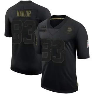 Minnesota Vikings Men's Jalen Nailor Limited 2020 Salute To Service Jersey - Black