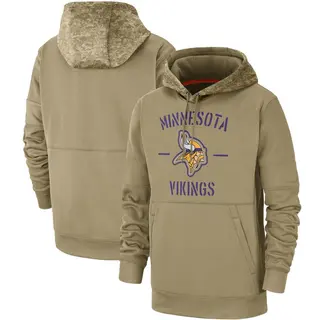 Minnesota Vikings Men's Tan 2019 Salute to Service Sideline Therma Pullover Hoodie