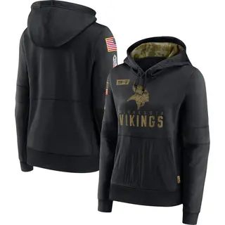 Minnesota Vikings Women's 2020 Salute to Service Performance Pullover Hoodie - Black