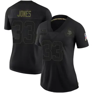 Minnesota Vikings Women's Aaron Jones Limited 2020 Salute To Service Jersey - Black