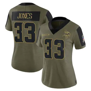 Minnesota Vikings Women's Aaron Jones Limited 2021 Salute To Service Jersey - Olive