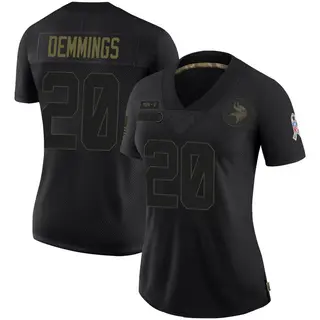 Minnesota Vikings Women's Charles Demmings Limited 2020 Salute To Service Jersey - Black