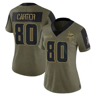 Minnesota Vikings Women's Cris Carter Limited 2021 Salute To Service Jersey - Olive
