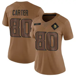 Minnesota Vikings Women's Cris Carter Limited 2023 Salute To Service Jersey - Brown