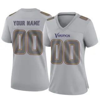 Minnesota Vikings Women's Custom Game Atmosphere Fashion Jersey - Gray