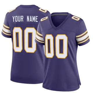 Minnesota Vikings Women's Custom Game Classic Jersey - Purple