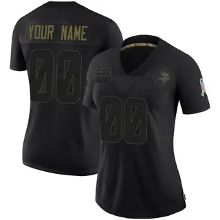 Minnesota Vikings Women's Custom Limited 2020 Salute To Service Jersey - Black