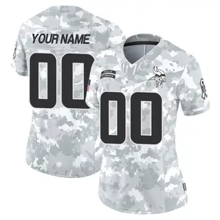 Minnesota Vikings Women's Custom Limited 2024 Salute to Service Jersey - Arctic Camo