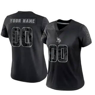 Minnesota Vikings Women's Custom Limited Reflective Jersey - Black