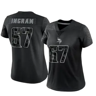 Minnesota Vikings Women's Ed Ingram Limited Reflective Jersey - Black