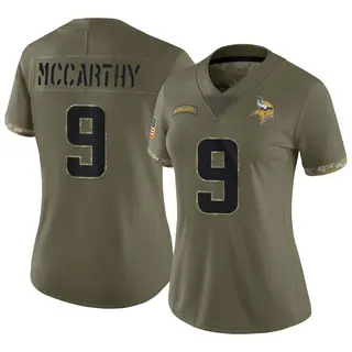 Minnesota Vikings Women's J.J. McCarthy Limited 2022 Salute To Service Jersey - Olive