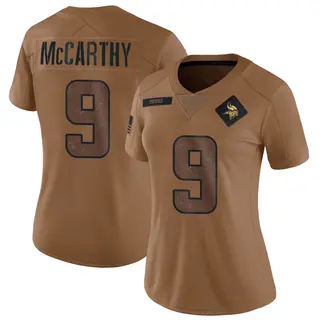 Minnesota Vikings Women's J.J. McCarthy Limited 2023 Salute To Service Jersey - Brown