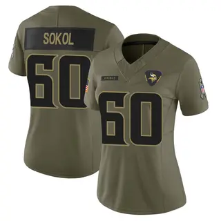 Minnesota Vikings Women's Josh Sokol Limited 2025 Salute to Service Jersey - Olive