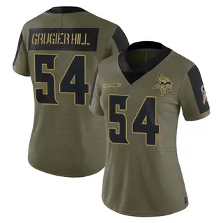 Minnesota Vikings Women's Kamu Grugier-Hill Limited 2021 Salute To Service Jersey - Olive
