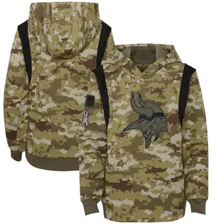 Minnesota Vikings Youth 2021 Salute to Service Therma Performance Pullover Hoodie - Olive