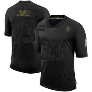 Minnesota Vikings Youth Aaron Jones Limited 2020 Salute To Service Jersey - Black