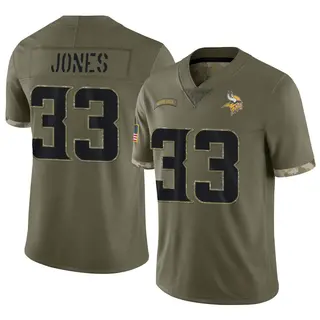 Minnesota Vikings Youth Aaron Jones Limited 2022 Salute To Service Jersey - Olive