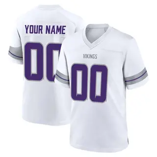 Minnesota Vikings Youth Custom Game Alternate Jersey - White