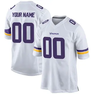Minnesota Vikings Youth Custom Game Jersey - White