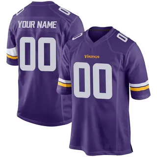 Minnesota Vikings Youth Custom Game Team Color Jersey - Purple