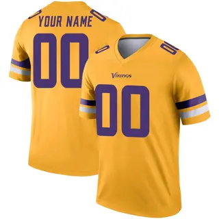 Minnesota Vikings Youth Custom Legend Inverted Jersey - Gold