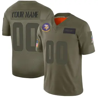 Minnesota Vikings Youth Custom Limited 2019 Salute to Service Jersey - Camo