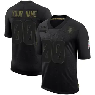 Minnesota Vikings Youth Custom Limited 2020 Salute To Service Jersey - Black