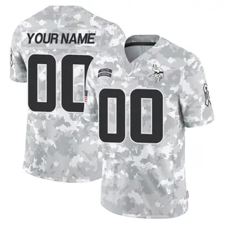 Minnesota Vikings Youth Custom Limited 2024 Salute to Service Jersey - Arctic Camo