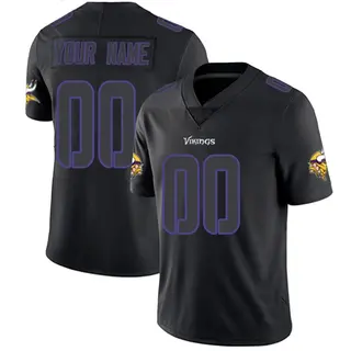 Minnesota Vikings Youth Custom Limited Jersey - Black Impact