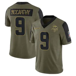 Minnesota Vikings Youth J.J. McCarthy Limited 2021 Salute To Service Jersey - Olive
