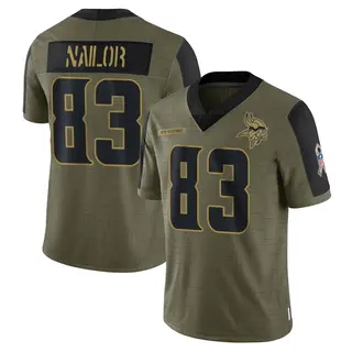 Minnesota Vikings Youth Jalen Nailor Limited 2021 Salute To Service Jersey - Olive