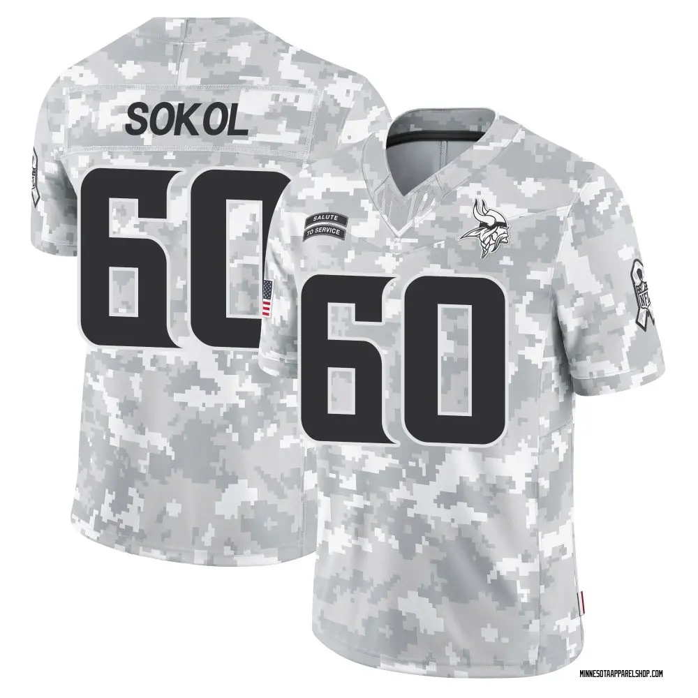 Minnesota Vikings Youth Josh Sokol Limited 2024 Salute to Service Jersey - Arctic Camo