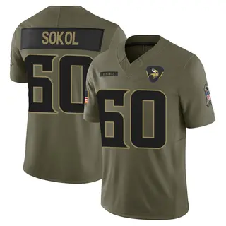 Minnesota Vikings Youth Josh Sokol Limited 2025 Salute to Service Jersey - Olive