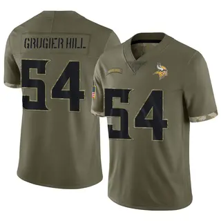 Minnesota Vikings Youth Kamu Grugier-Hill Limited 2022 Salute To Service Jersey - Olive